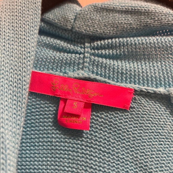 LILLY PULITZER TATUM FRINGE GECKO GREEN MARLED OMBRE CARDIGAN SWEATER - Picture 5 of 5